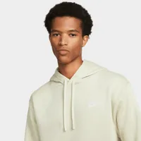 Nike Sportswear Club Fleece Embroidered Pullover Hoodie Rattan / White