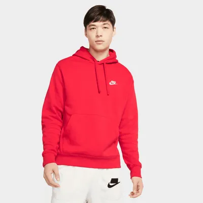 Nike Sportswear Club Fleece Pullover Hoodie University Red / - White