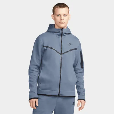 Nike Sportswear Tech Fleece Taped Full Zip Hoodie Thunder Blue / Metallic  Cool Grey