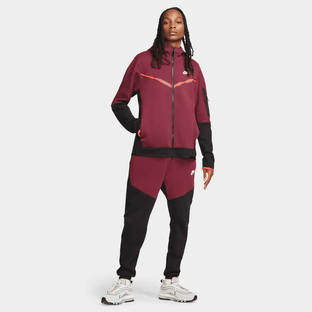 Nike Sportswear Tech Fleece Full Zip Hoodie Dark Beetroot / Black - Phantom