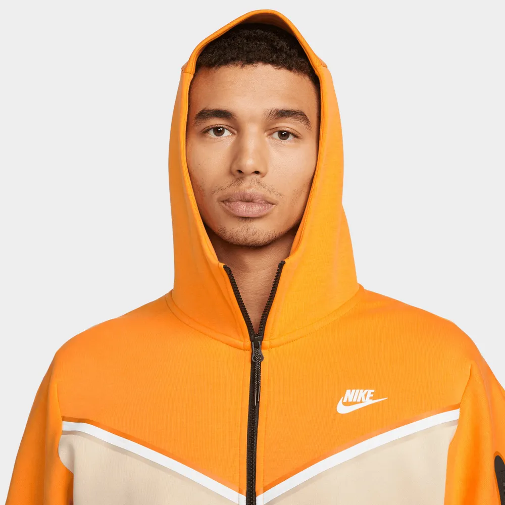 Nike Sportswear Tech Fleece Full Zip Wind Runner Hoodie Kumquat / Sanddrift - White