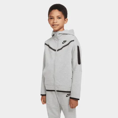 Nike Sportswear Junior Boys' Tech Fleece Full Zip Hoodie Dark Grey Heather / Black