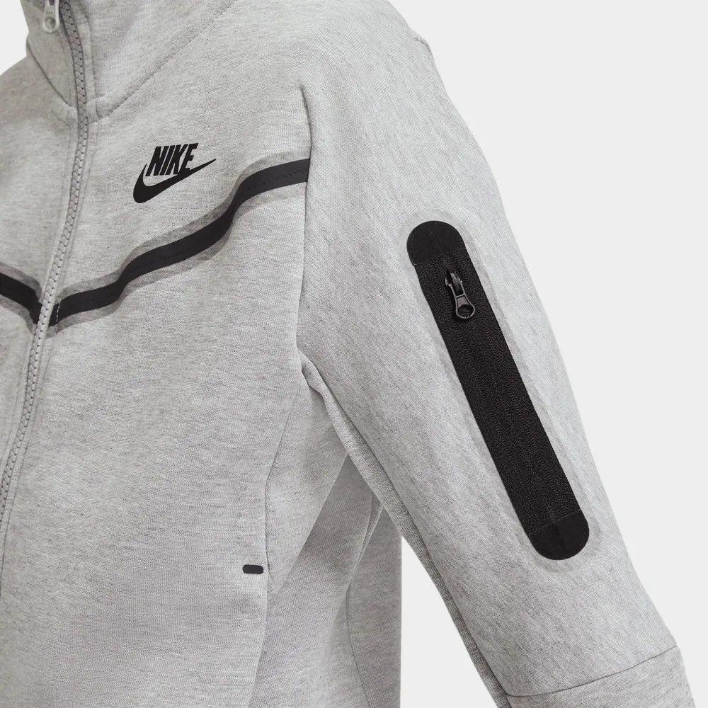 Grey Nike Tech Fleece Full Zip Hoodie Children