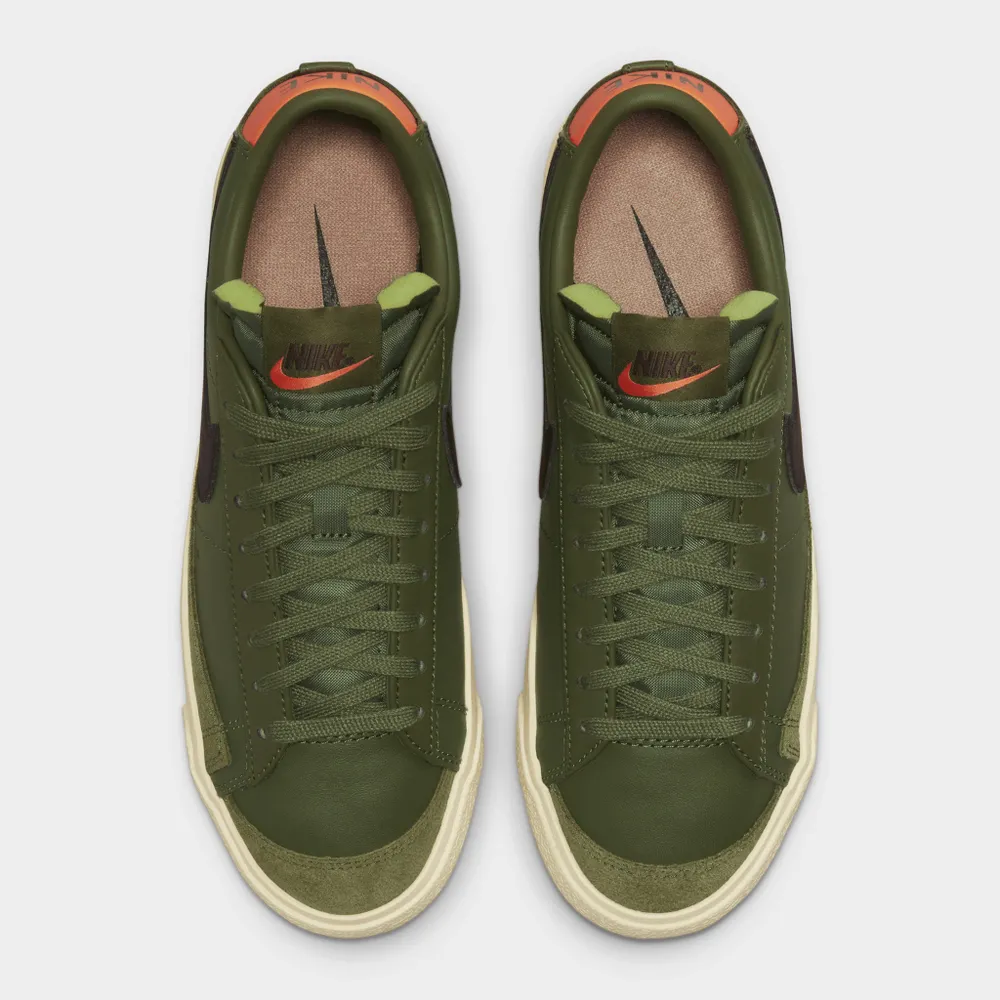 Nike Women's Blazer Low '77 Medium Olive / Velvet Brown - Orange Trance