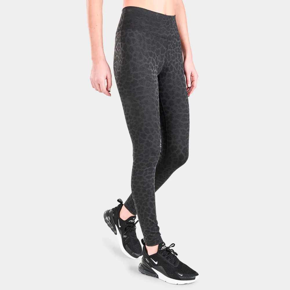 Nike Women's Dri-FIT One Mid-Rise Printed Tights Off Noir / White