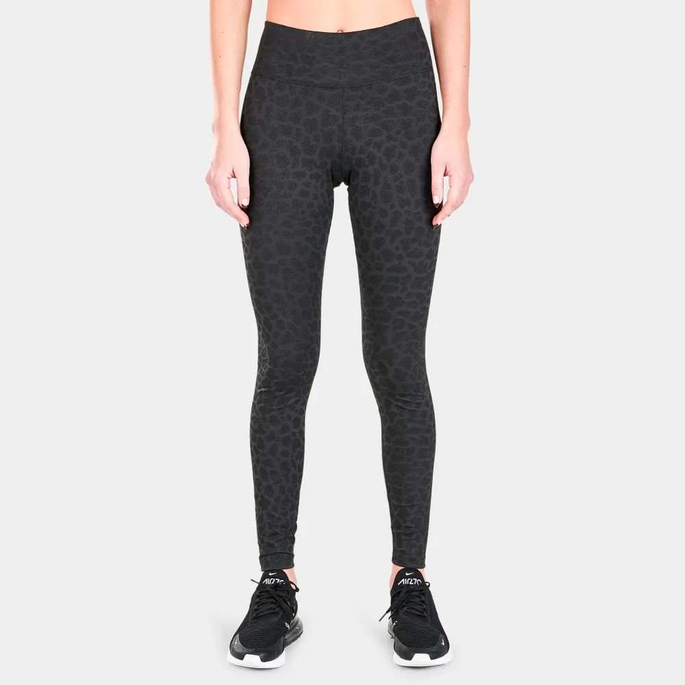 Nike Women's Pro Mid-rise Allover Print Leggings (plus Size) In Black