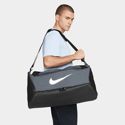 Nike Brasilia 9.5 Training Duffel Bag (Medium, 60L) Iron Grey / Black - White