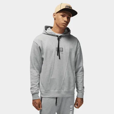 Jordan Paris Saint-Germain Pullover Hoodie Dark Grey Heather / White