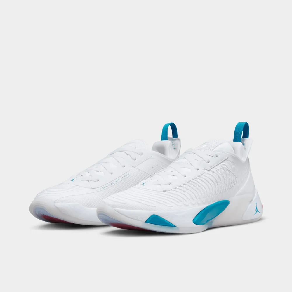 Jordan Luka 1 White / Metallic Silver - Neon Turquoise