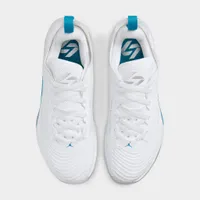 Jordan Luka 1 White / Metallic Silver - Neon Turquoise