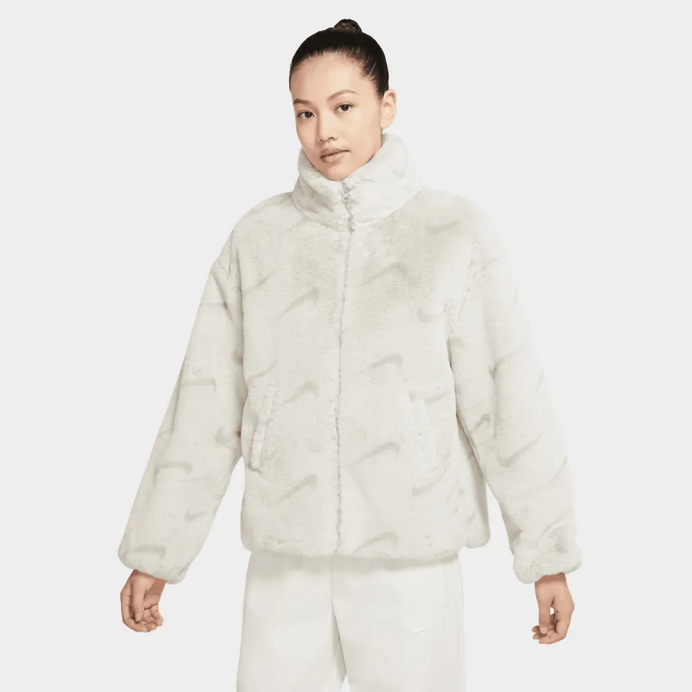 Nike Sportswear Women's Plush Jacket Light Bone/ Iron Ore