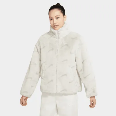 Nike Sportswear Women's Plush Jacket Light Bone/ Iron Ore