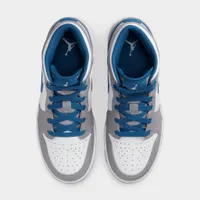 Jordan 1 Mid GS Cement Grey / White - True Blue