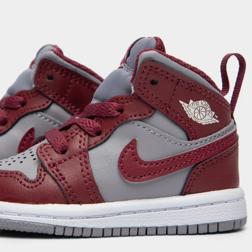 Jordan 1 Mid TD Cherrywood Red / White - Cement Grey