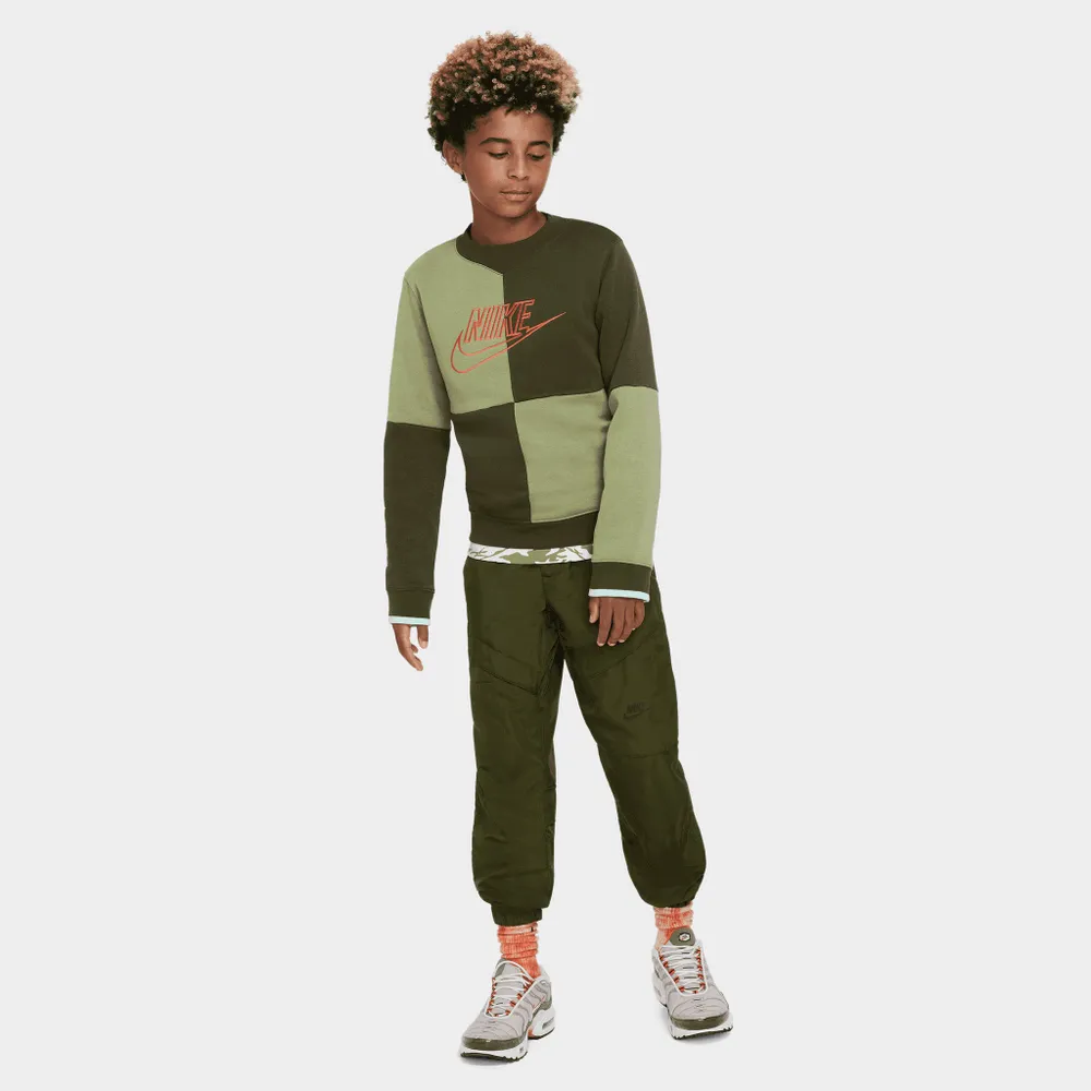 Nike Sportswear Junior Boys’ Amplify Sweatshirt Rough Green / Alligator - Safety Orange