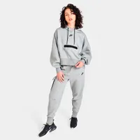 Nike Women’s Sportswear Tech Fleece Over-Oversized Cropped Pullover Hoodie Dark Grey Heather / Black