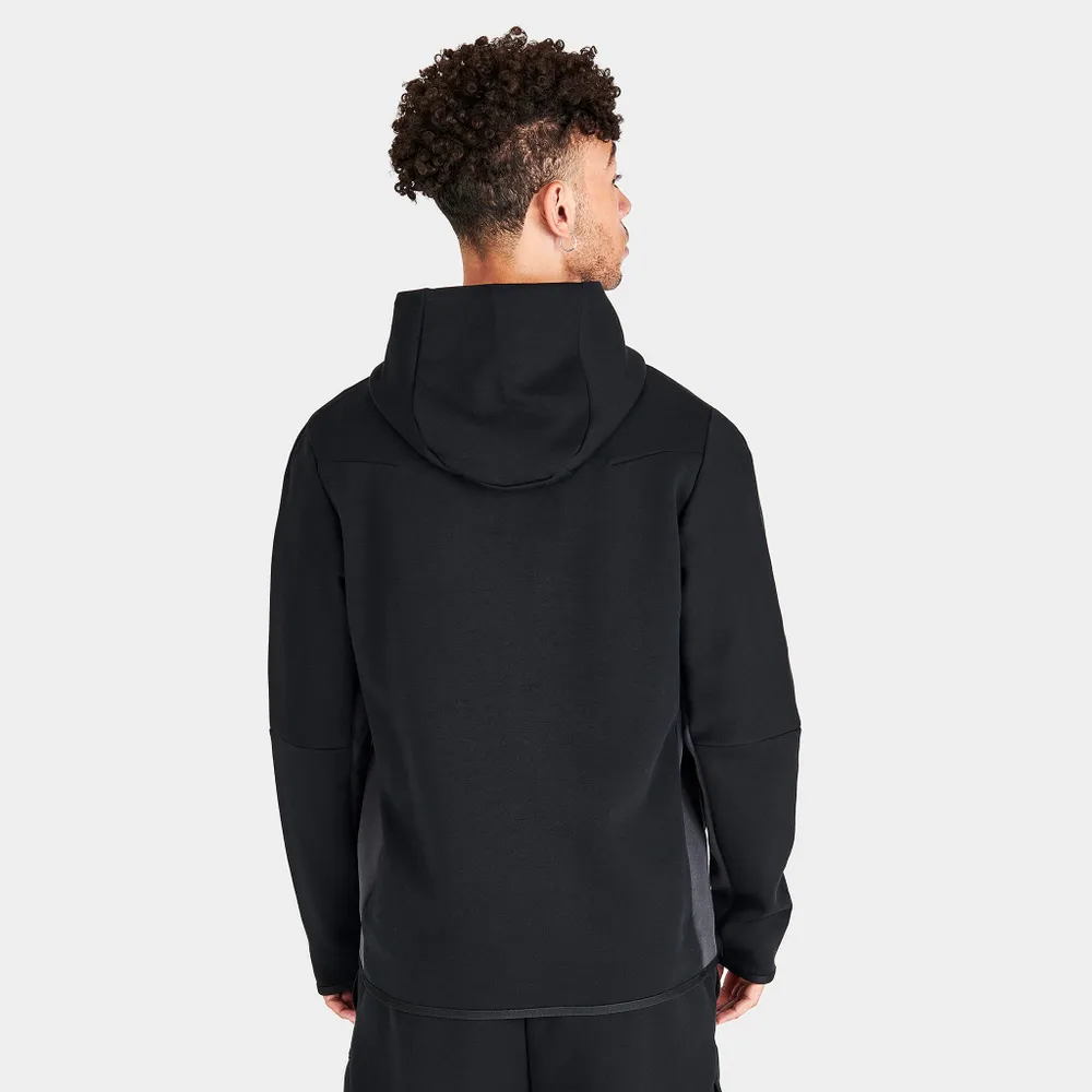 Nike Sportswear Tech Fleece Taped Full Zip Hoodie Black / Dark Smoke Grey - Safety Orange