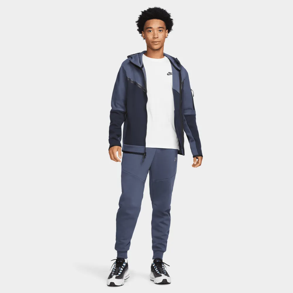 Nike Sportswear Tech Fleece Taped Full Zip Hoodie Thunder Blue / Metallic  Cool Grey