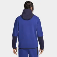 Nike Sportswear Tech Fleece Taped Full Zip Hoodie Deep Royal Blue / Blackened - White