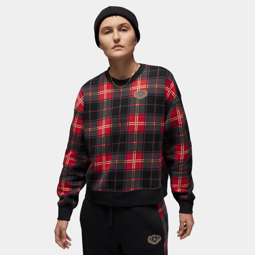 Jordan Women’s Brooklyn Fleece Crew Fire Red / Dark Driftwood