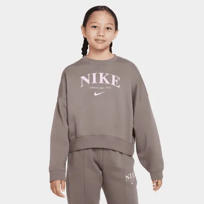 Nike Junior Girls' Sportswear Trend Fleece Sweatshirt / Olive Grey