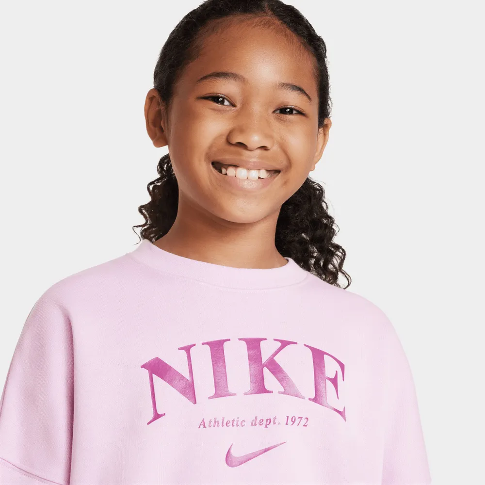 Nike Junior Girls' Sportswear Trend Fleece Sweatshirt / Light Arctic Pink