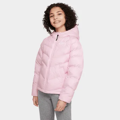 Nike Sportswear Juniors’ Synthetic-Fill Hooded Jacket Pink Foam / - White