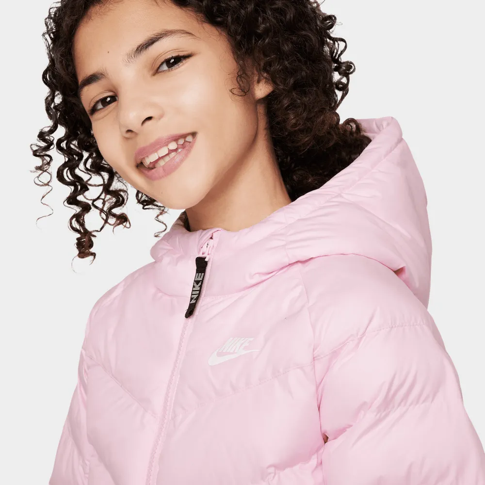 Nike Sportswear Junior Girls' Windrunner Jacket Pink Foam / Dark Beetroot -  White