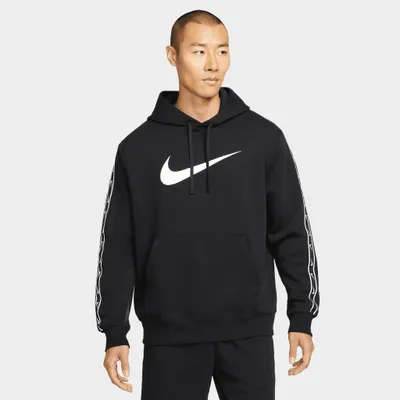 Nike Sportswear Repeat Pullover Fleece Hoodie Black / White