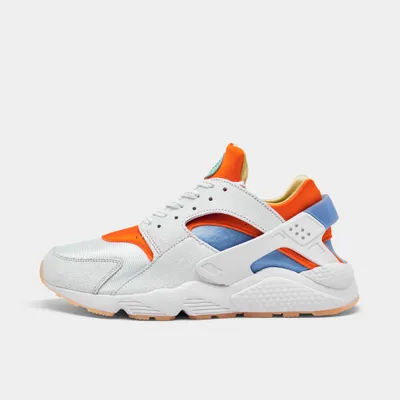 Nike Air Huarache White / Safety Orange - University Blue