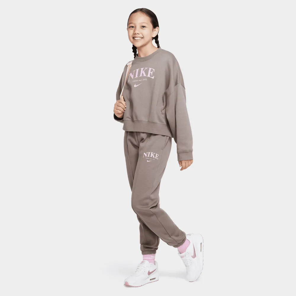 Nike Junior Girls' Sportswear Tech Fleece Pants Dark Grey Heather / White