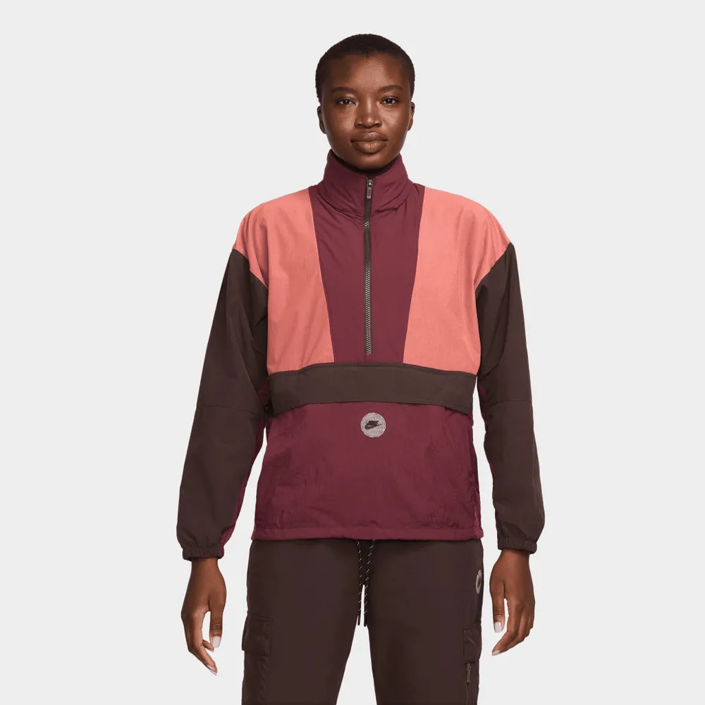 Nike Sportswear Revolution Women's Sports Utility Half-Zip Jacket Dark Beetroot / Brown Basalt - Canyon Rust