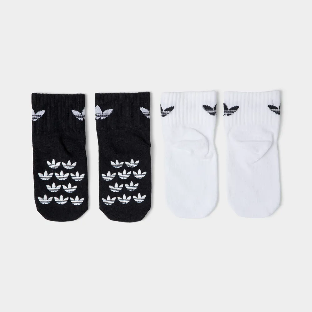 adidas Originals Childrens’ Anti-Slip Socks (2 Pack) Black / White