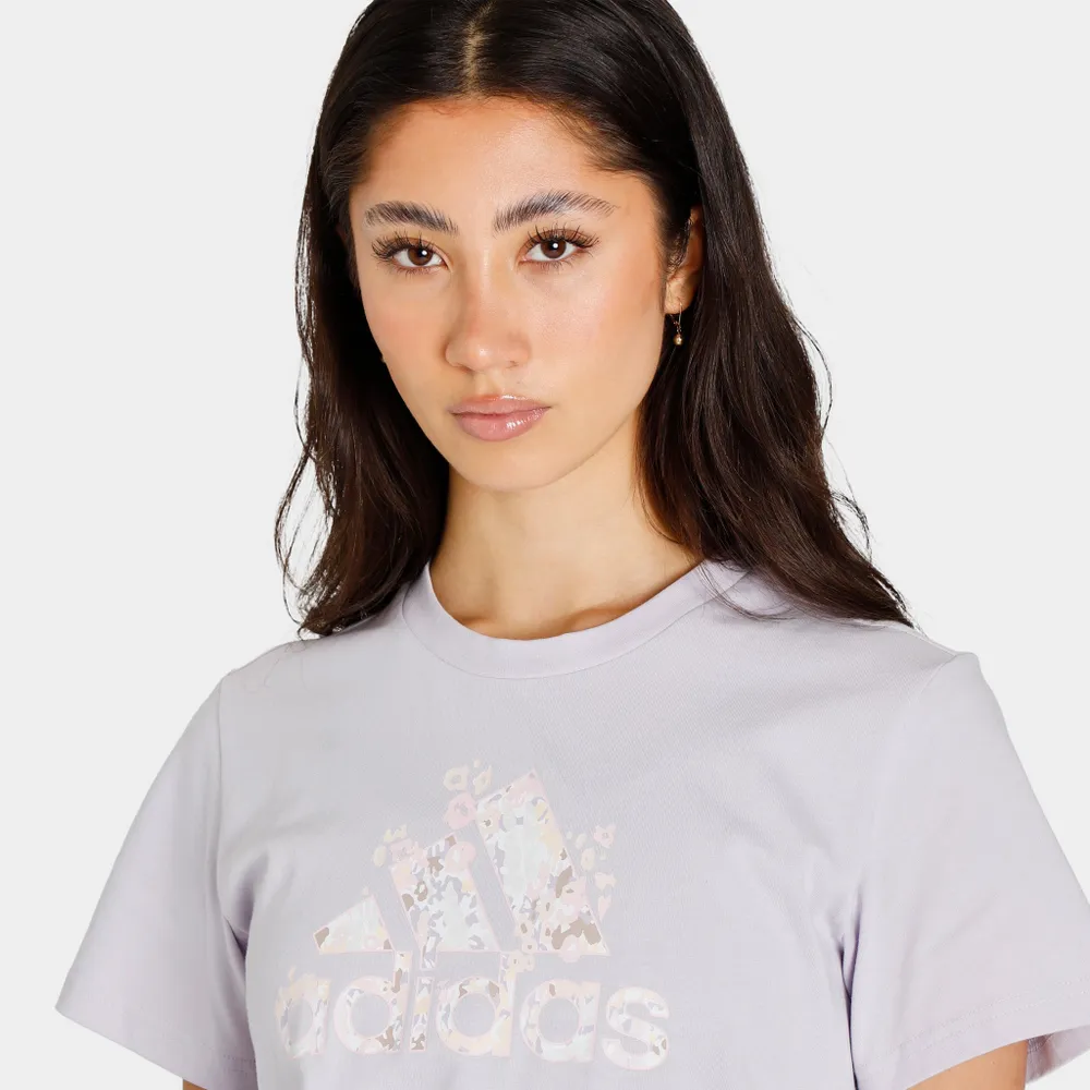 adidas Women’s Floral Badge of Sport Graphic T-shirt / Silver Dawn