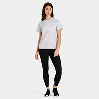 adidas Women's Floral Badge of Sport Graphic T-shirt / Silver Dawn