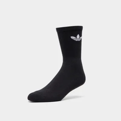 adidas Originals Cushioned Trefoil Mid-Cut Crew Socks (3 Pack) Black / White