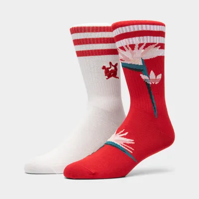 adidas Originals Women’s Thebe Magugu Crew Socks (2 Pack) Off White / Power Red