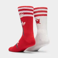 adidas Originals Women’s Thebe Magugu Crew Socks (2 Pack) Off White / Power Red