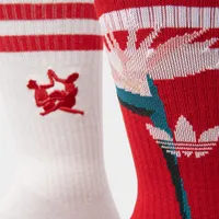 adidas Originals Women’s Thebe Magugu Crew Socks (2 Pack) Off White / Power Red