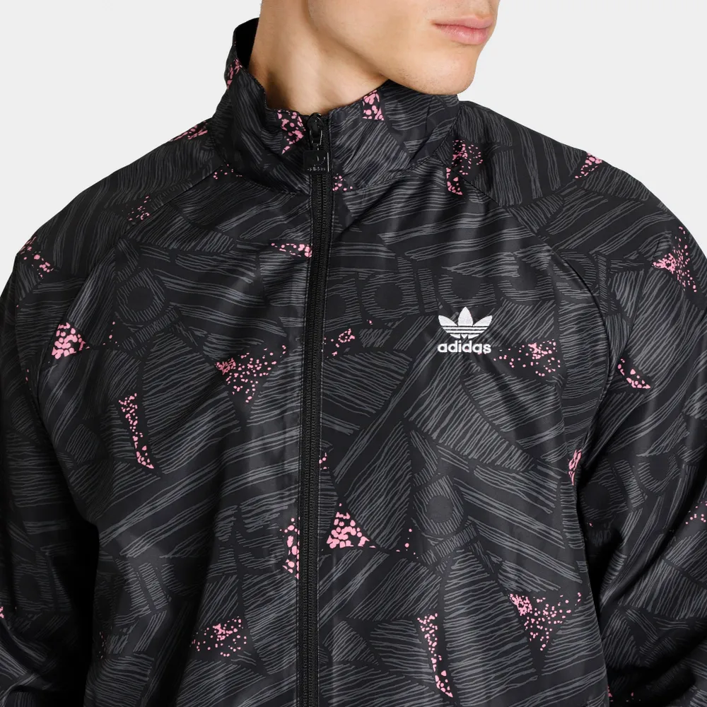 Adidas Originals Rekive Trefoil Allover Print Track Jacket Black