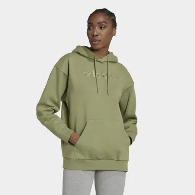 adidas Originals Women’s Linear Boyfriend Hoodie / Tent Green