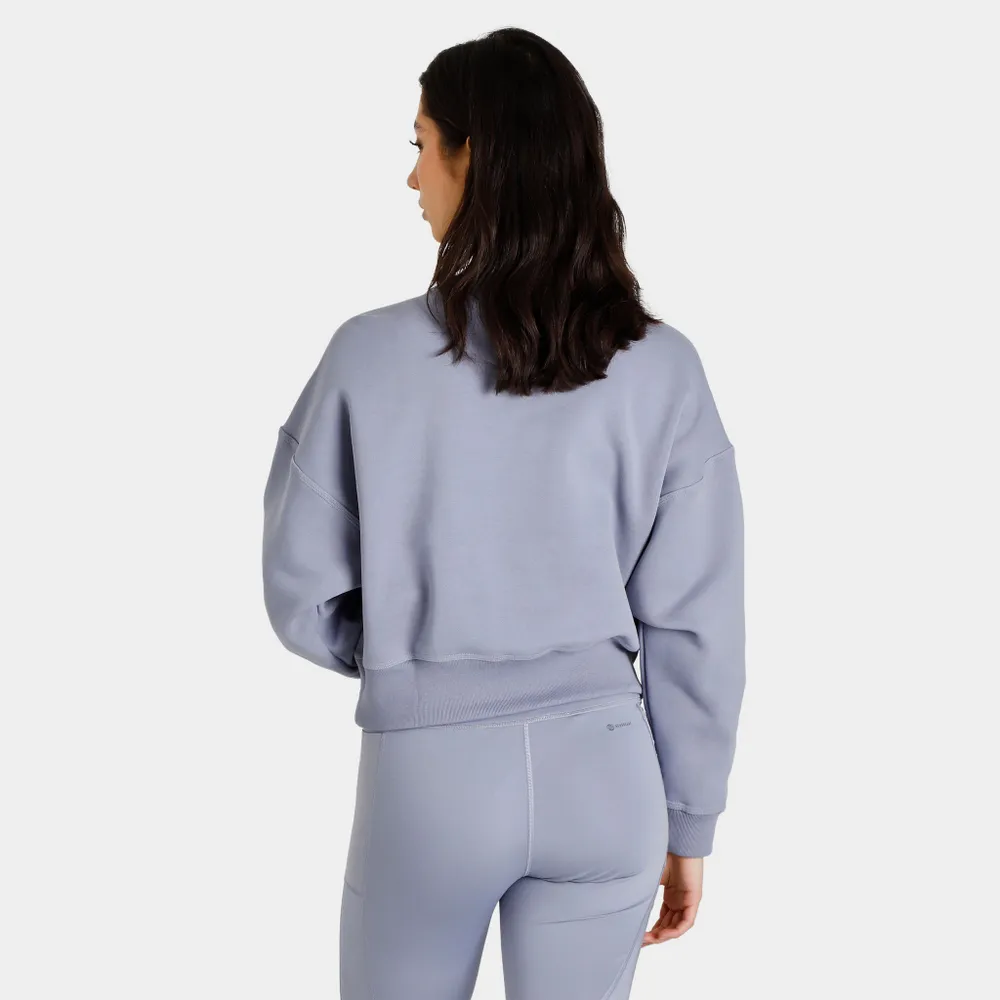adidas Women’s Lounge Fleece Sweatshirt / Silver Violet