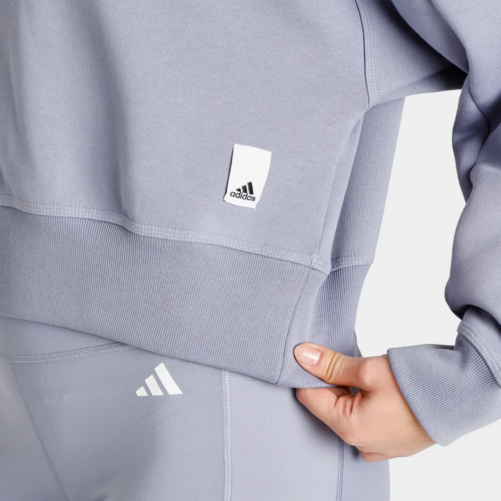 adidas Women’s Lounge Fleece Sweatshirt / Silver Violet