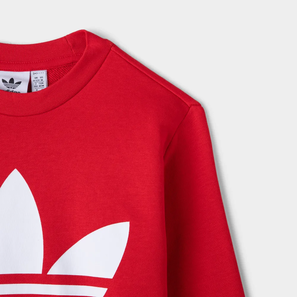 adidas Originals Juniors' Trefoil Crew Sweatshirt / Better Scarlet