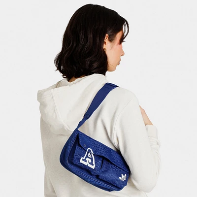 adidas Originals Women's Trefoil Jacquard Monogram Mini Airliner Bag / Victory Blue