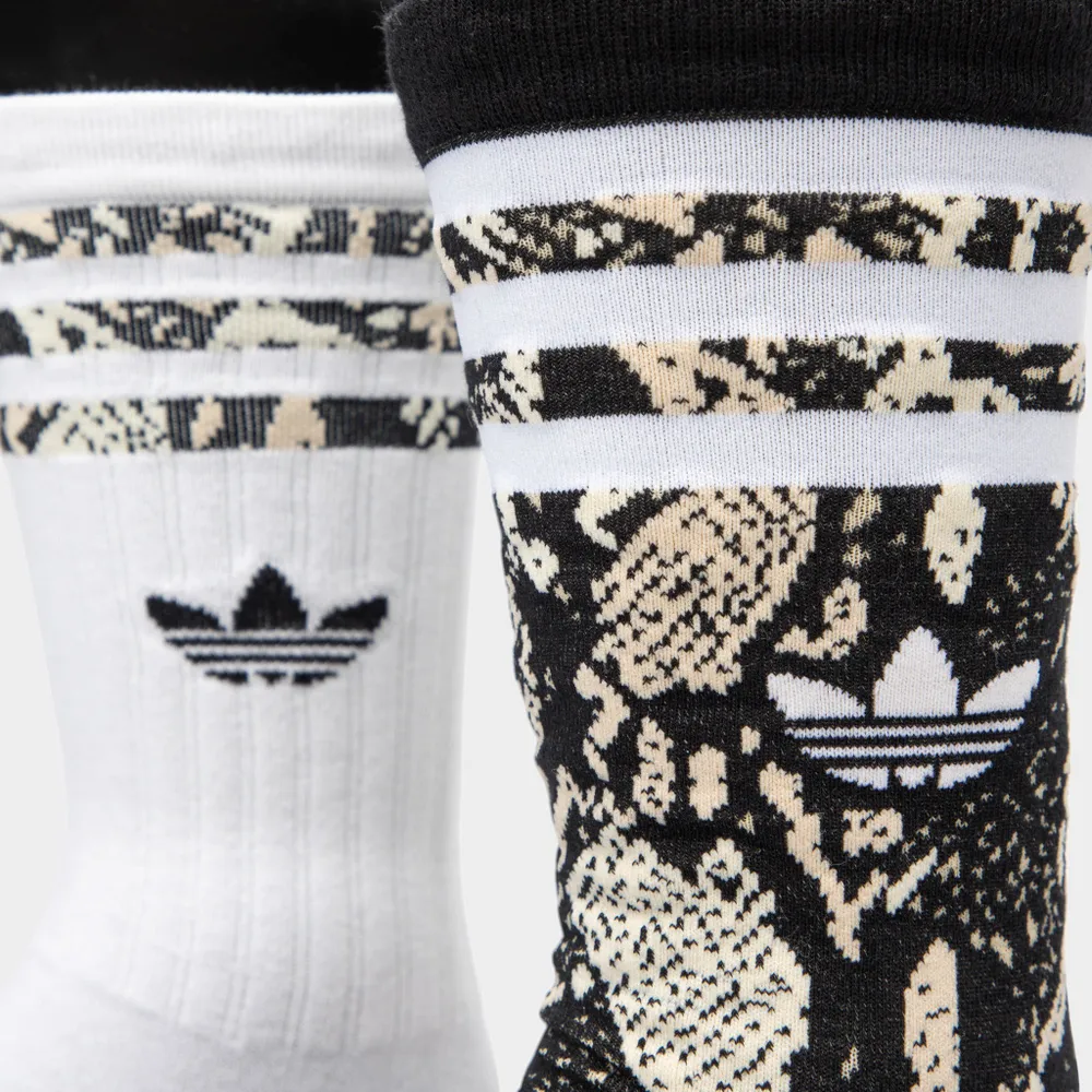 adidas Originals Women’s Snake Graphic Crew Socks (2 Pack) Multicolour / White