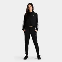 adidas Women’s Essentials 3-Stripes French Terry Cuffed Pants Black / White