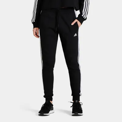 adidas Women’s Essentials 3-Stripes French Terry Cuffed Pants Black / White