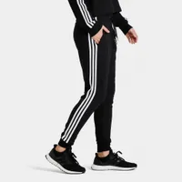 adidas Women’s Essentials 3-Stripes French Terry Cuffed Pants Black / White