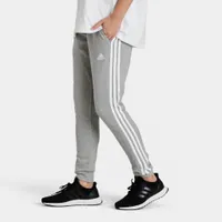 adidas Women’s Essentials 3-Stripes French Terry Cuffed Pants Medium Grey Heather / White